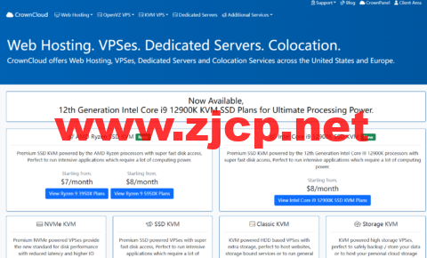 CrownCloud：美国vps，洛杉矶QN机房，AMD Ryzen 9 3950X系列vps，/月起，AMD Ryzen 9 5950X 系列vps，/月起