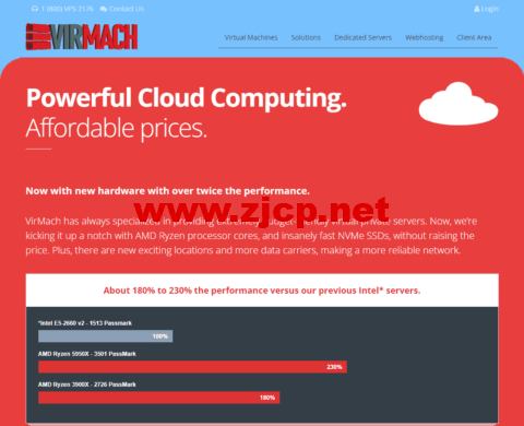 Virmach：AMD Ryzen VPS，1核/384MB内存/10GB NVME硬盘/500G流量/500M带宽，.5/年
