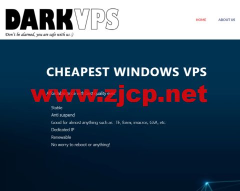 DarkVPS：便宜windows vps，加拿大机房，1核/1GB内存/30GB SSD硬盘/不限流量/100Mbps带宽，/月起