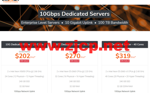 TurnkeyInternet：美国独立服务器，2*X5650/32G内存/240GB SSD/100TB流量/10Gbps带宽，$202/月起，30天退款保证
