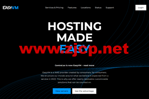 EasyVM：达拉斯Ryzen VPS，4折促销，1核/2GB内存/25GB NVMe/1TB流量/1Gbps带宽，月付
