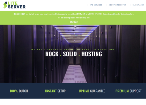 #黑五#LiteServer：荷兰NVME硬盘VPS ，4折优惠，2核/2G/40G NVMe/15TB流量/1Gbps带宽，€2.4/年