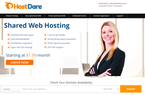 #圣诞节促销#HostDare：洛杉矶优化线路vps，最高100Mbps带宽，年付.04起