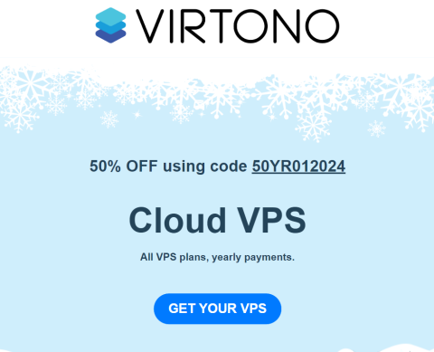 Virtono：年付5折，欧洲和美国vps，€17.70/年起，可选日本/新加坡/香港/美国/英国等29个数据中心