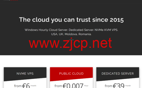 mivocloud：摩尔多瓦/罗马尼亚专用服务器，E3-1220 v2，30TB月流量，1Gbps带宽，€39/月起