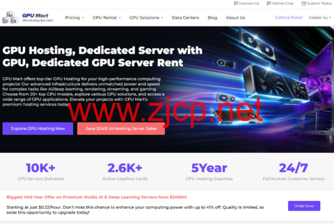 GPU Mart：海量AI训练/深度学习/推理,美国GPU服务器大促，6折优惠，/月起，立省0刀