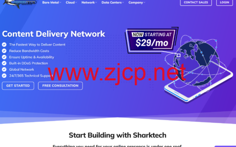 Sharktech：高防VPS年付29.7美元起，高防服务器$79/月起，1~10Gbps不限流量,洛杉矶/丹佛等机房